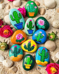 Hand-Painted Rock Art Set – Handmade Decorative Stones