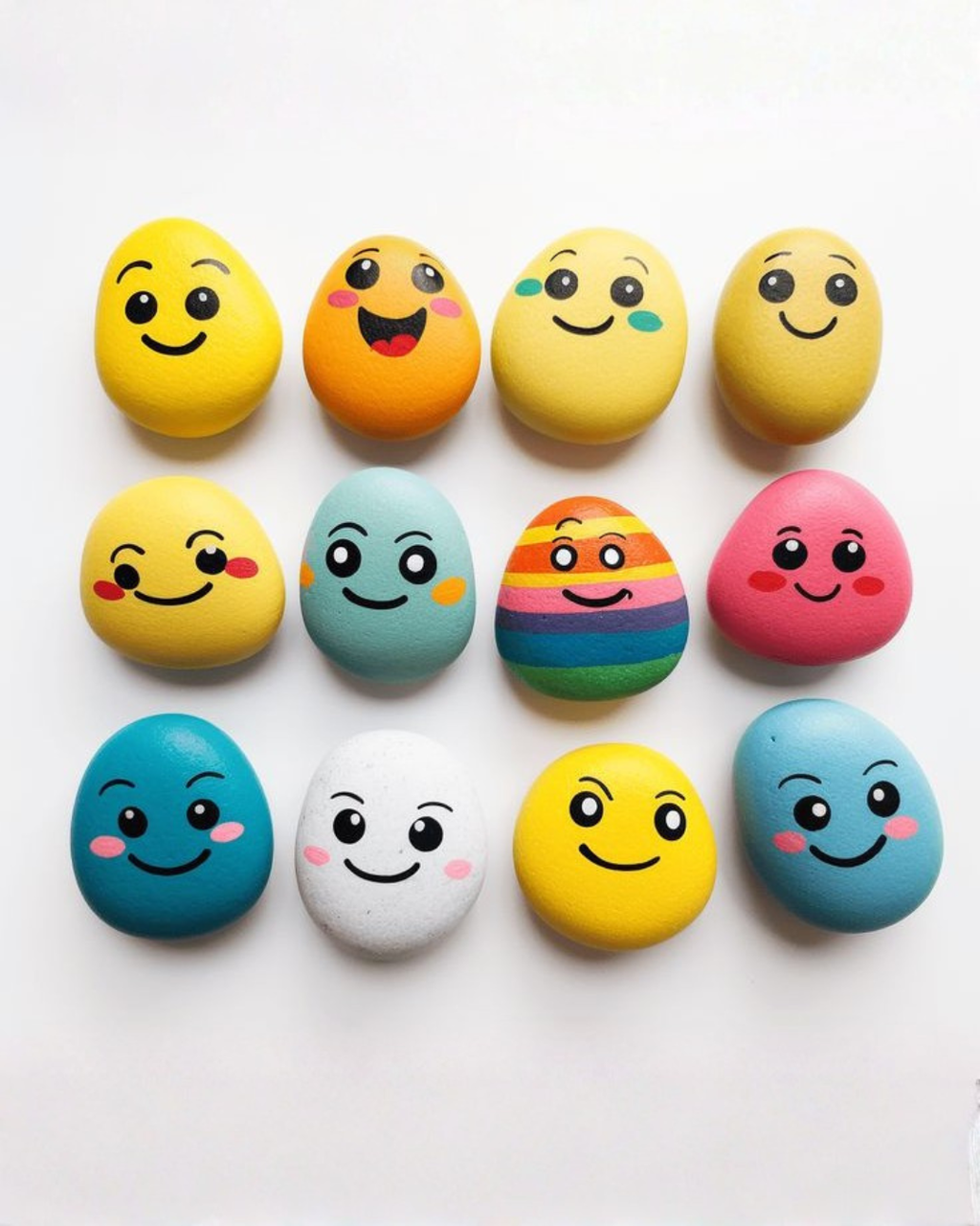 Hand-Painted Rock Art Set – Handmade Decorative Stones