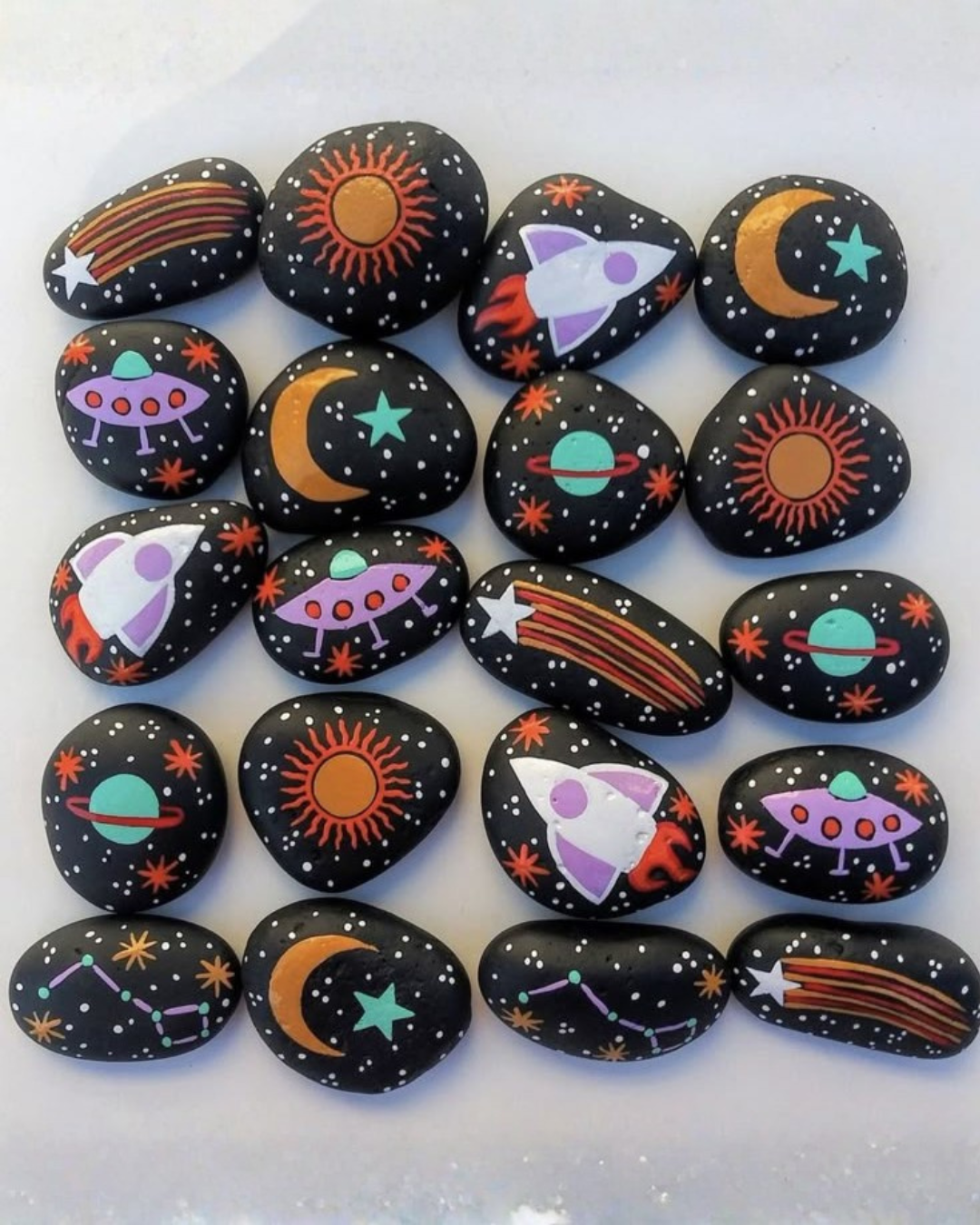 Hand-Painted Rock Art Set – Handmade Decorative Stones