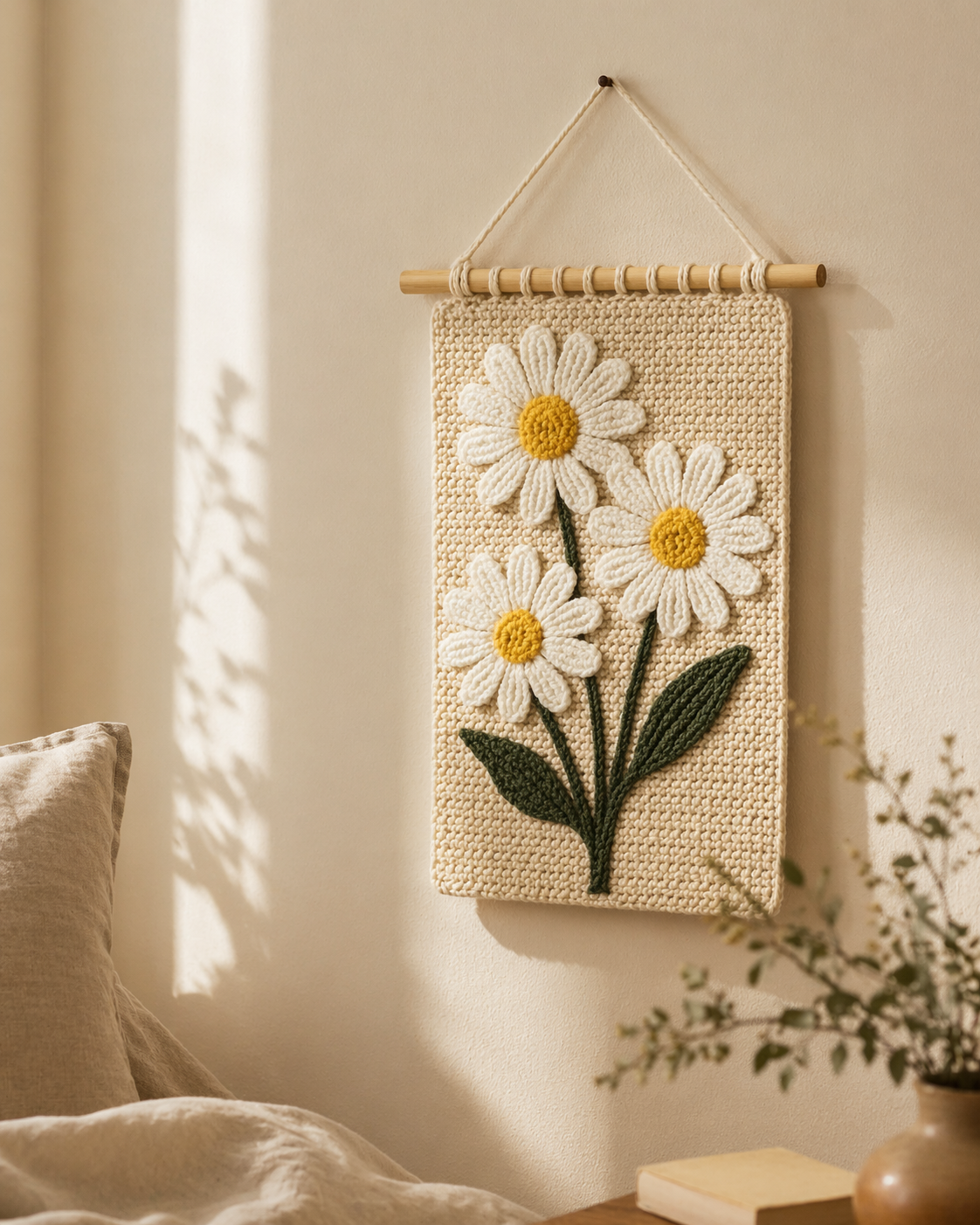 Sunset Bloom Crochet Wall Hanging