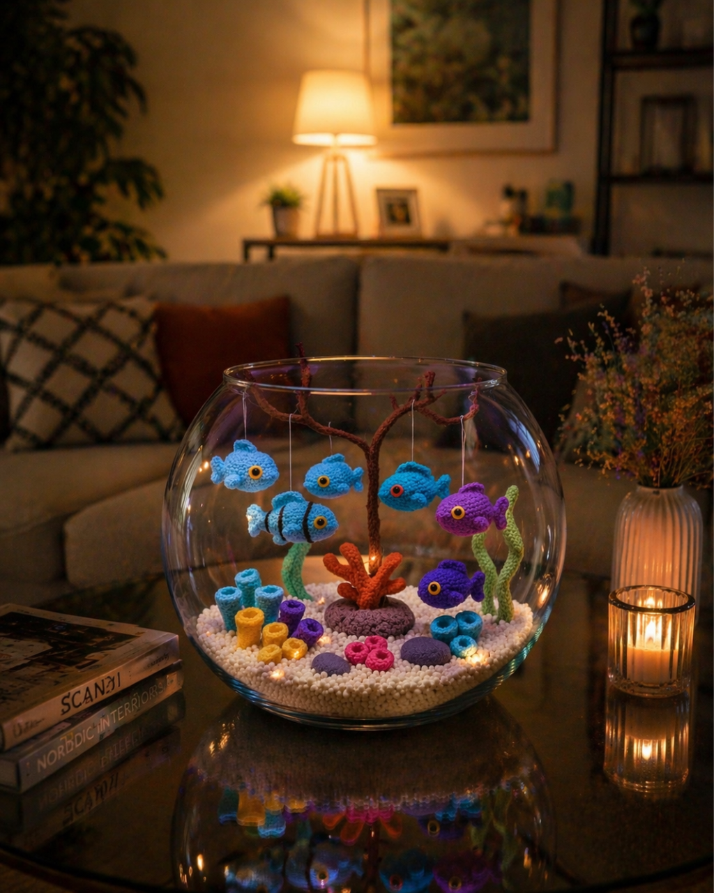 Handcrafted Crochet Aquarium - Amigurumi Fish Bowl