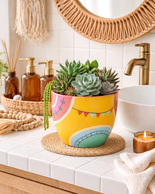 Sunburst Stories – Personalized Hand-Painted Planter