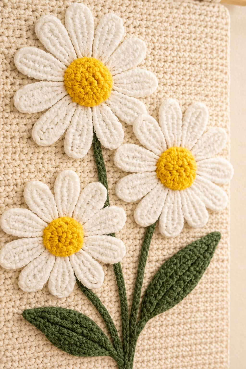 Sunset Bloom Crochet Wall Hanging