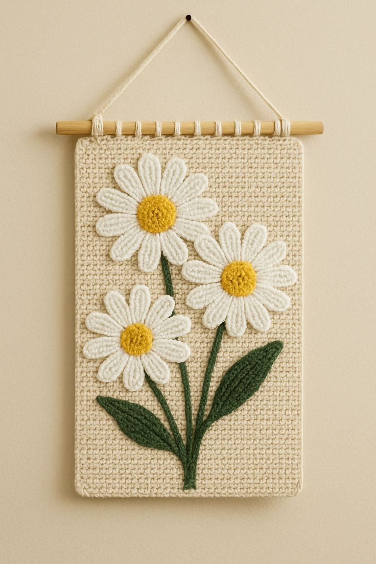 Sunset Bloom Crochet Wall Hanging